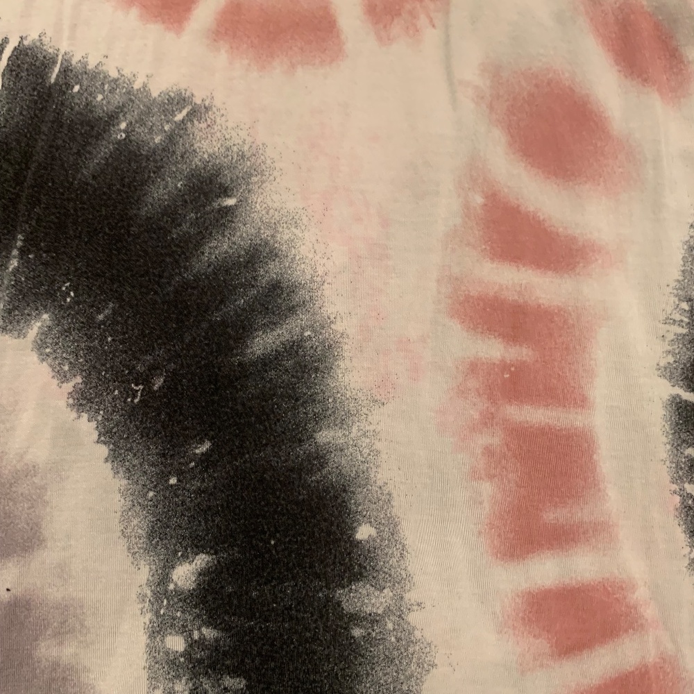 Women's Pink Tie Dyed BLESSED Graphic Tee Shirt Size Small Cinch Bottom - Picture 5 of 7